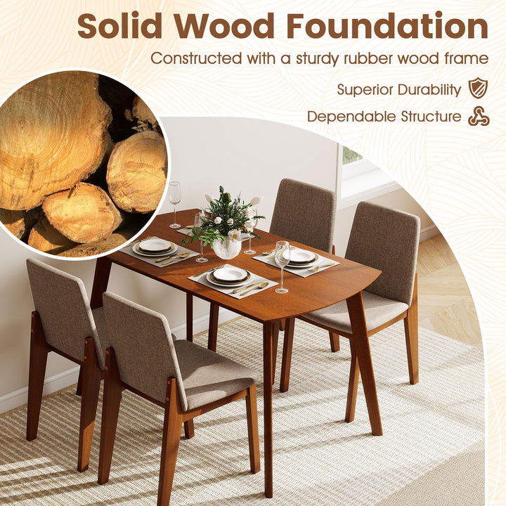 Giantex Rectangular Kitchen Table and Chairs Set w/Rubber Wood Frame