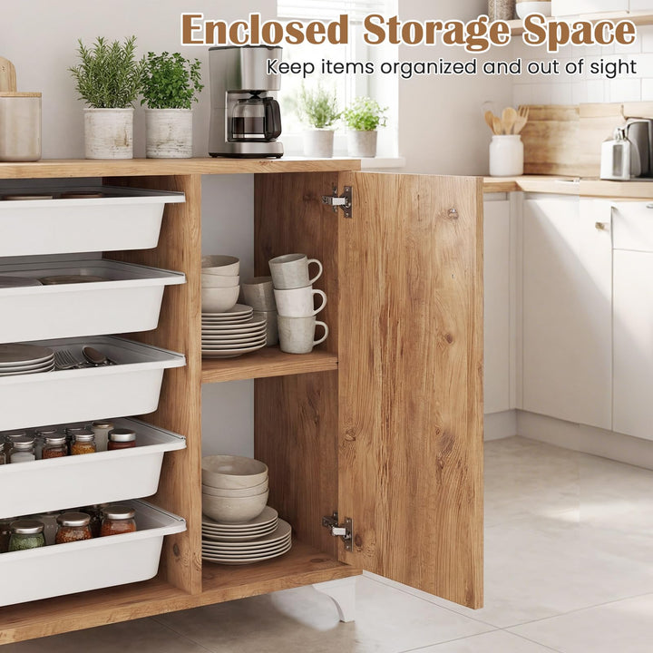 Giantex Buffet Cabinet Sideboard with Plastic Storage Drawer