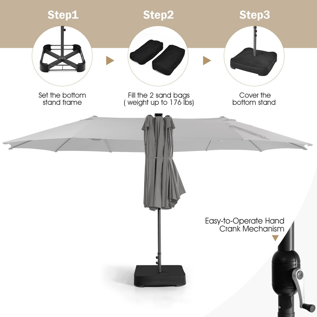 Giantex 15ft Large Outdoor Umbrella Double-Sided