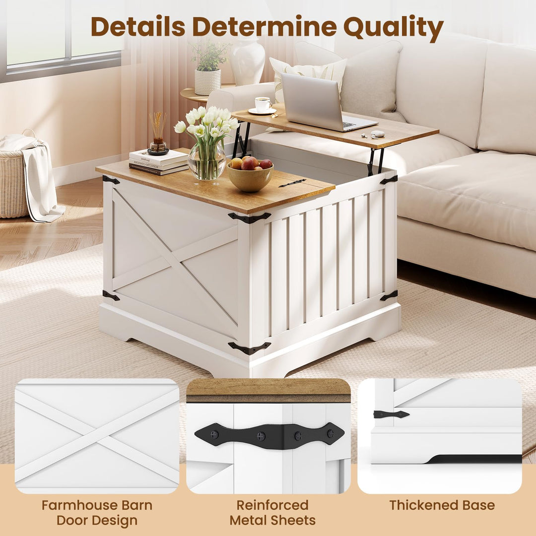 Giantex 31.5" Square Wood Center Table with Large Hidden Storage Compartment & Hinged Lift Top