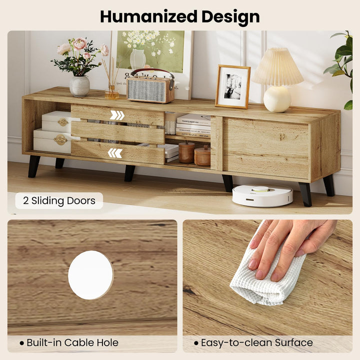 Giantex Mid Century Modern TV Stand for 65-80 Inch TV