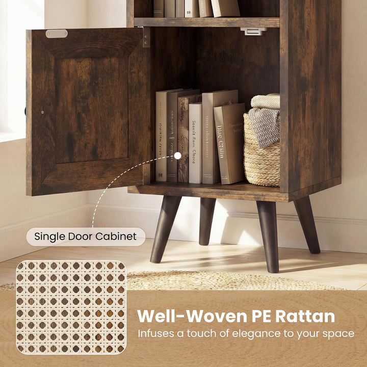 Giantex 6-Tier Tall Narrow Bookcase 54 Inches Slim Storage Cabinet