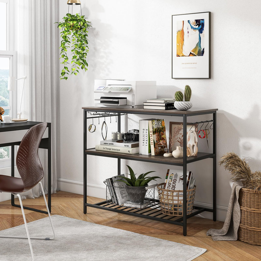 Giantex Kitchen Island with 3 Tier Storage Shelves, 48 Inch Baker Rack with Spacious Worktop