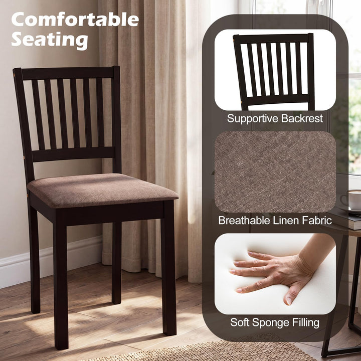 Giantex Dining Table Set for 4 | Rectangular Kitchen Table Set w/4 Upholstered Chairs