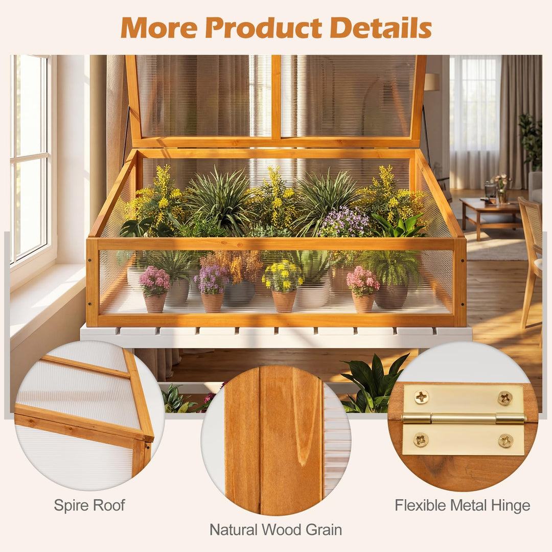 Giantex Portable Raised Planter Bed Protection with Transparent Flip-top Roof