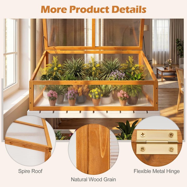 Giantex Portable Raised Planter Bed Protection with Transparent Flip-top Roof