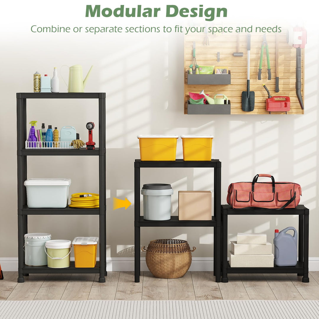 Giantex 4-Tier Heavy-Duty Plastic Storage Shelves (24" x 12.5" x 53")