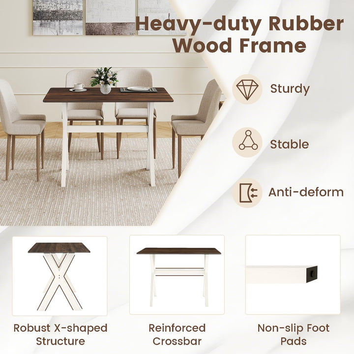 Giantex 43" x 28" Wooden Dining Table with X-Shaped Frame Reinforced Crossbar