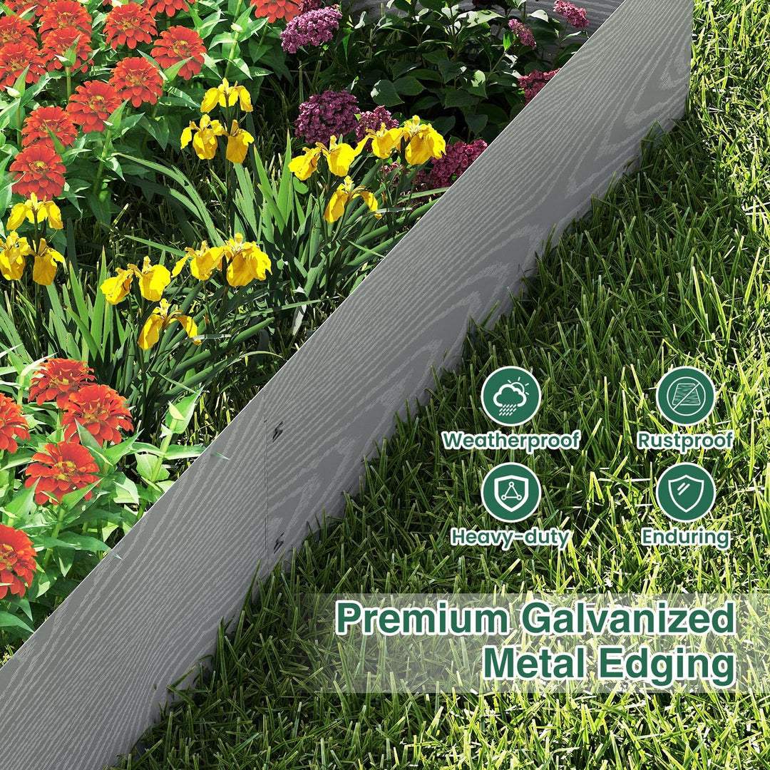 Giantex Galvanized Metal Landscape Edging 6 Packs 20FT Heavy-Duty Hammer-in Edging Border