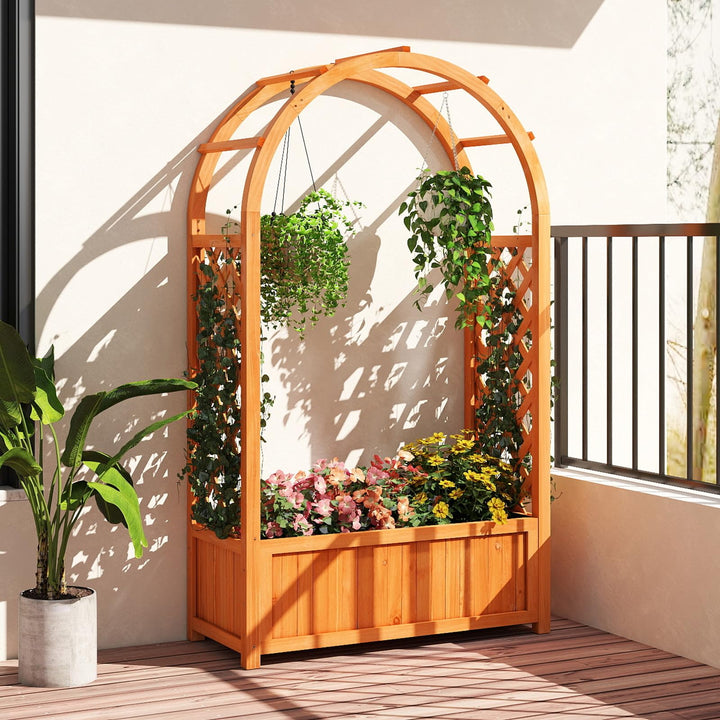 Giantex Raised Garden Bed with Arch Trellis