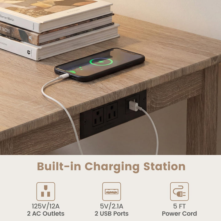 Giantex 4-Piece Counter Height Dining Table Set with Power Outlet