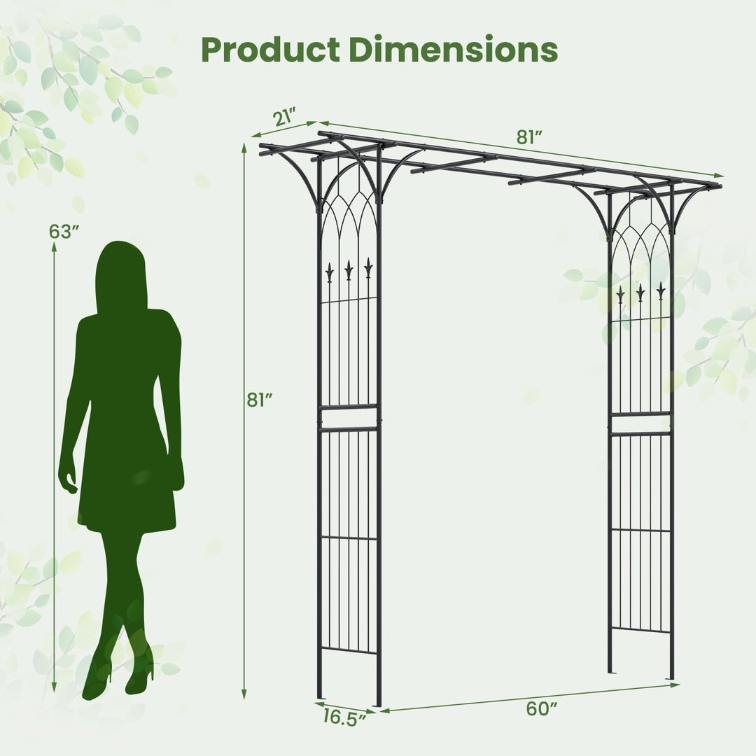 Giantex Metal Garden Arbor with Trellis