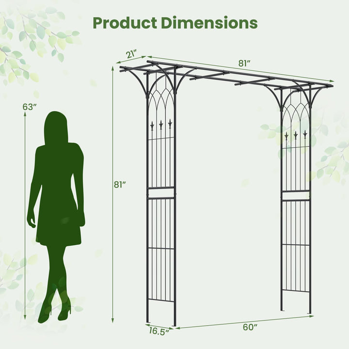 Giantex Metal Garden Arbor with Trellis