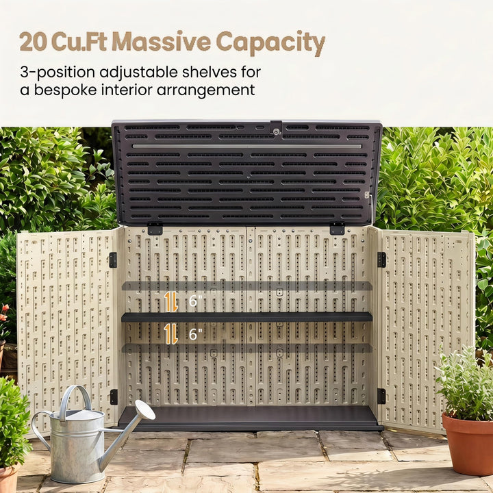 Giantex 20 Cu.Ft Outdoor Storage Cabinet with Adjustable Shelf