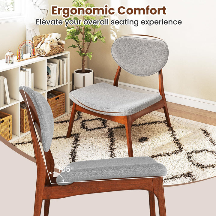 Giantex Lamb Velvet Fabric Upholstered Living Room Chairs with Side Table