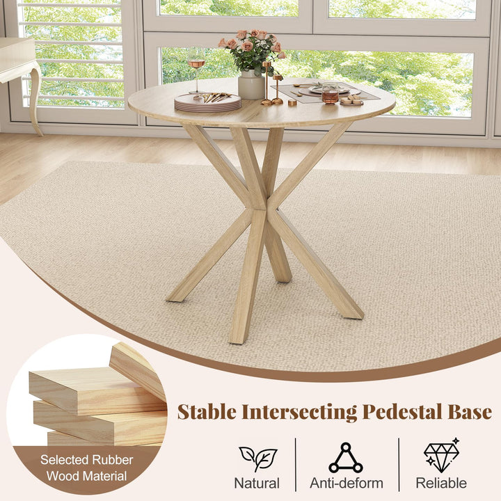 Giantex Farmhouse Kitchen Table with Rubber Wood Legs