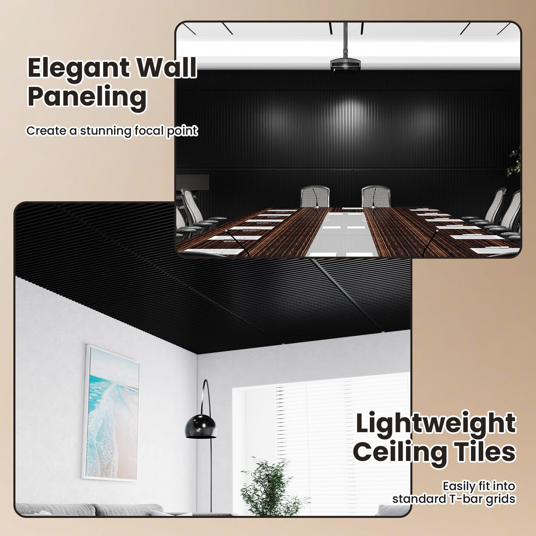 Giantex 12/24 Pack Fluted PVC Wall Panels