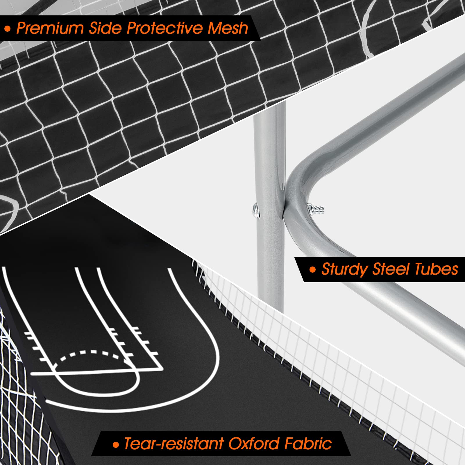 Foldable Basketball Arcade Game, 8 Game Options, Electronic Double Shot 2 Player w/ 4 Balls and LED Scoring System