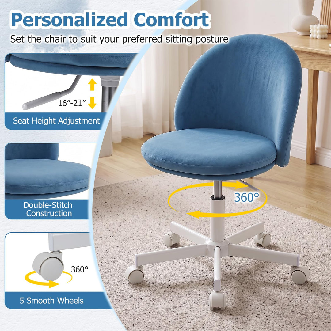 GIANTEX Small Office Chair | Ergonomic Vanity Chair with Low Back (1/2)
