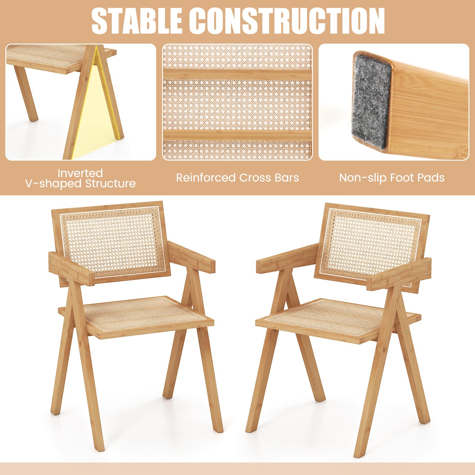 Giantex Rattan Accent Chair Set of 2