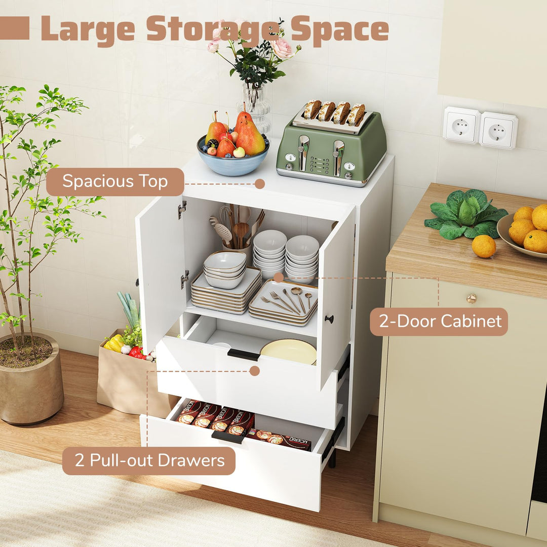 Giantex 2-Door Narrow Storage Sideboard Buffet Cabinet with Drawers
