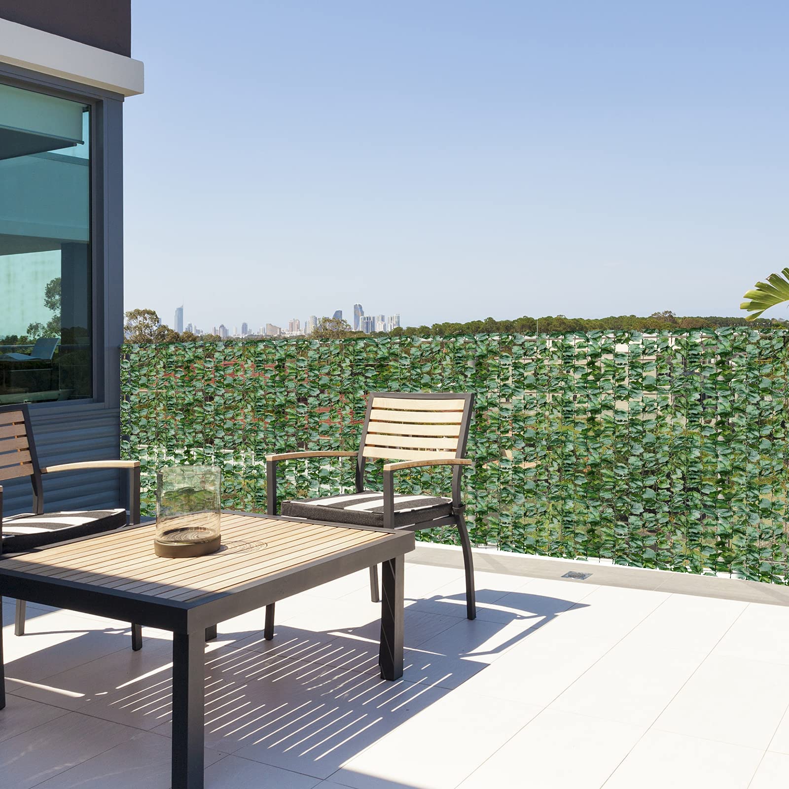 Artificial Hedges Faux Ivy Leaves Fence Decorative Trellis Privacy Fence Screen Mesh (59"x95")