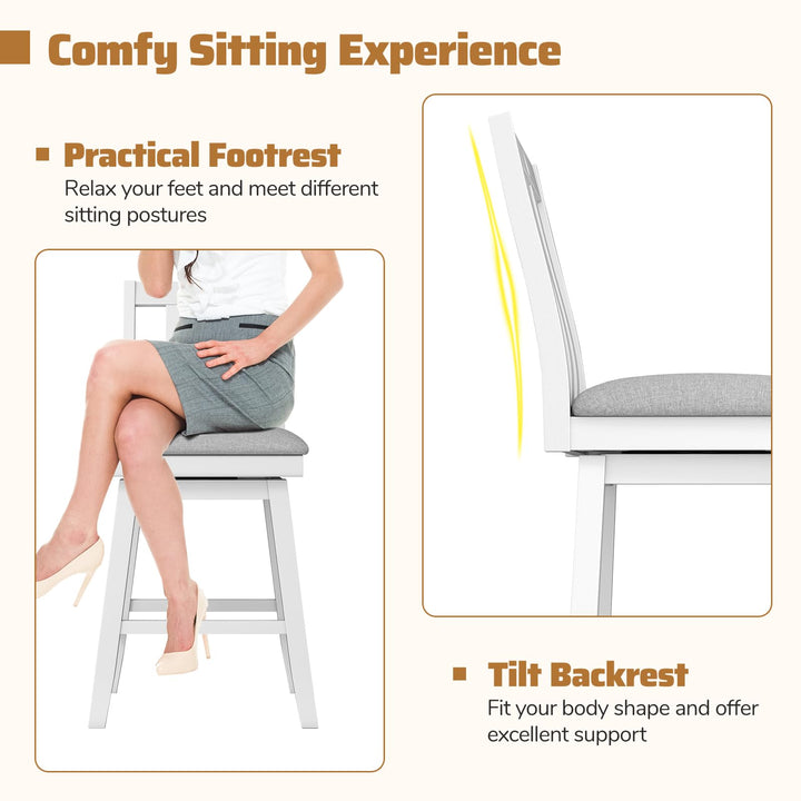 Giantex 25" Bar Stools Set of 2/4 Swivel Counter Height Bar Chairs