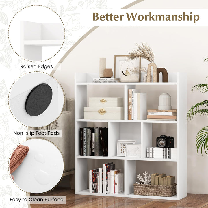 Giantex 7 Cube Bookshelf with Anti Toppling Devices for Living Room