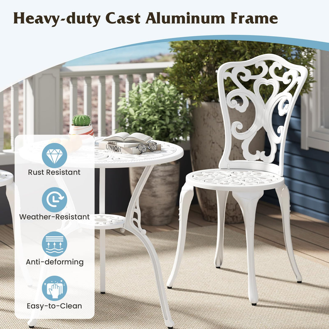 Giantex 3 Piece Bistro Set for Balcony Backyard Garden Poolside