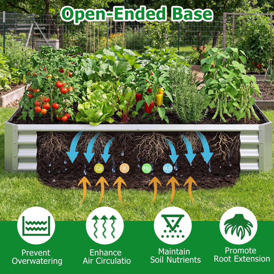 Giantex 6 x 3 x 1 FT Galvanized Rectangular Metal Raised Garden Bed (1/2)