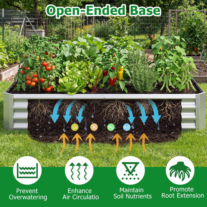 Giantex 6 x 3 x 1 FT Galvanized Rectangular Metal Raised Garden Bed (1/2)