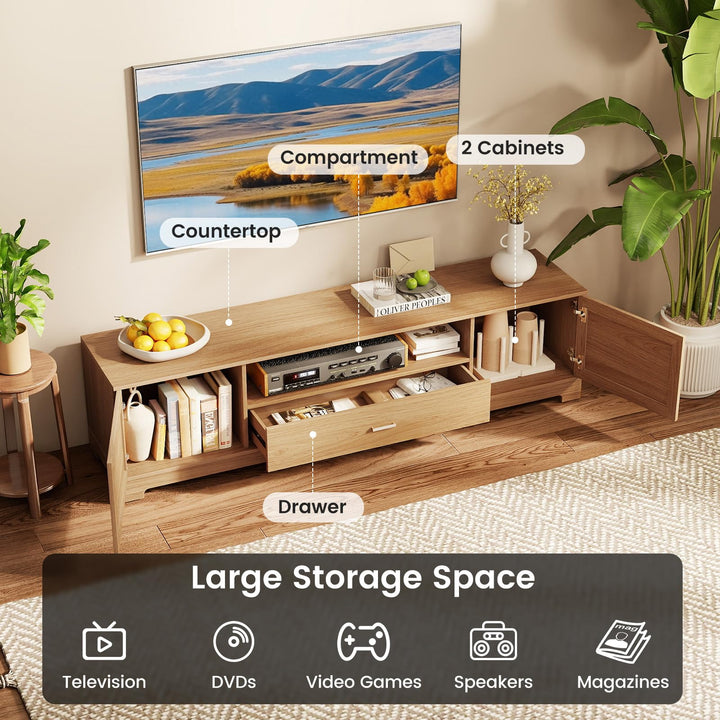 Giantex Farmhouse Rustic TV Stand for TVs up to 80"