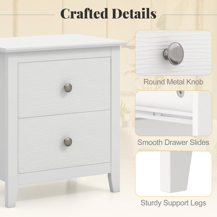 Giantex White and Black Nightstand