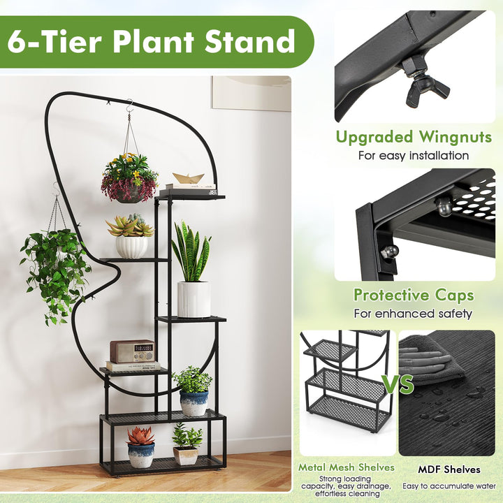 Giantex 2 Pack 6-Tier Butterfly-Shaped Plant Stand Indoor