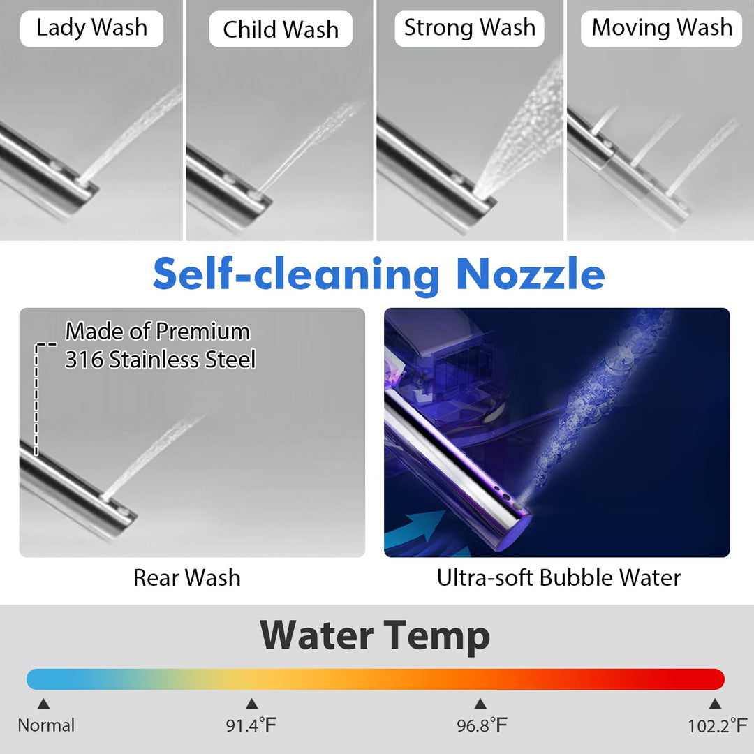 Giantex Smart Toilet, Bidet Toilet Seat Elongated with 1.28 GPF Dual Auto Flush
