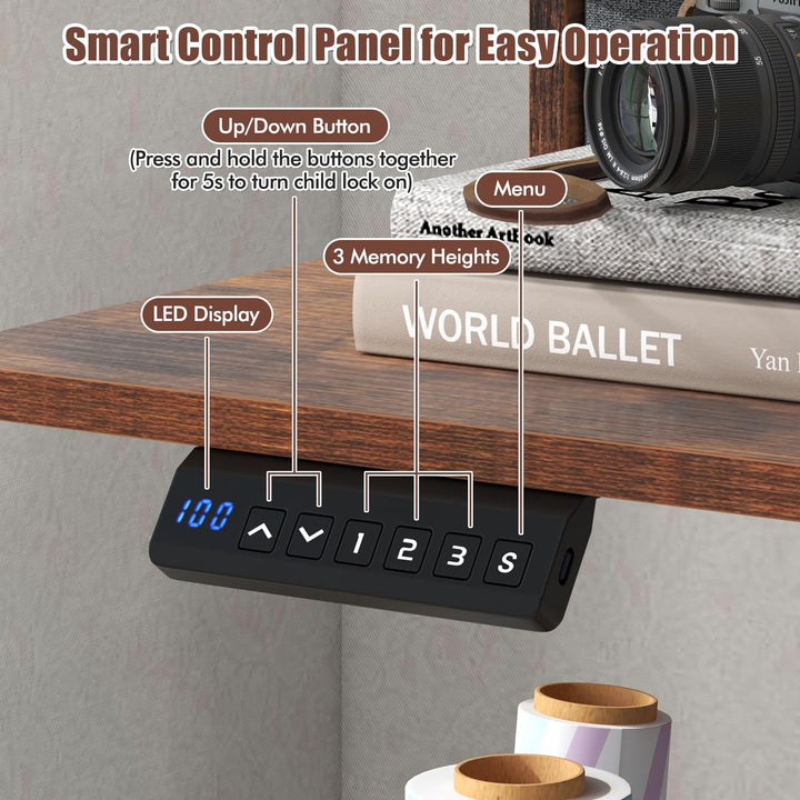 Giantex Electric Standing Desk with 2 Drawers, 63" x 24"