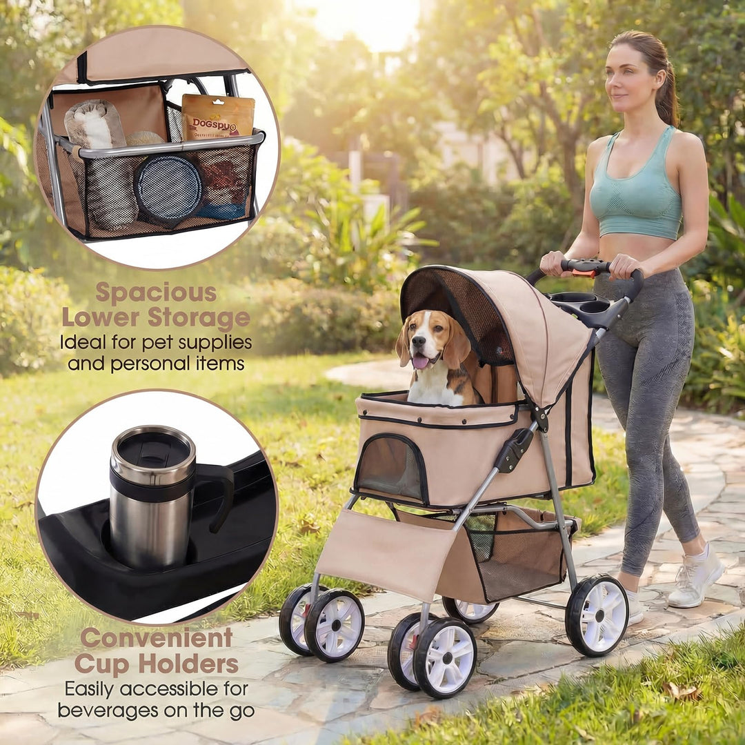 Giantex Foldable Pet Stroller for Small Dogs &amp; Cats