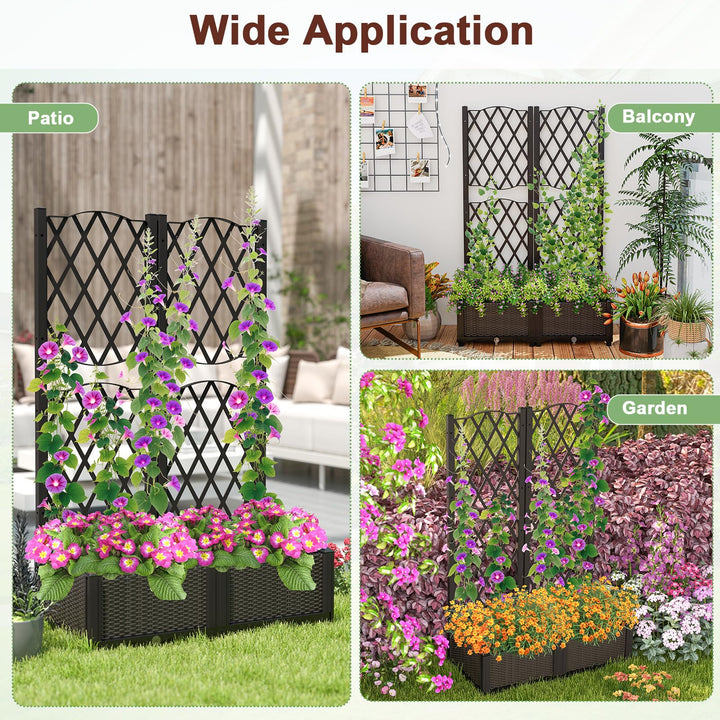 Giantex 2 Pack Raised Garden Beds with Trellis