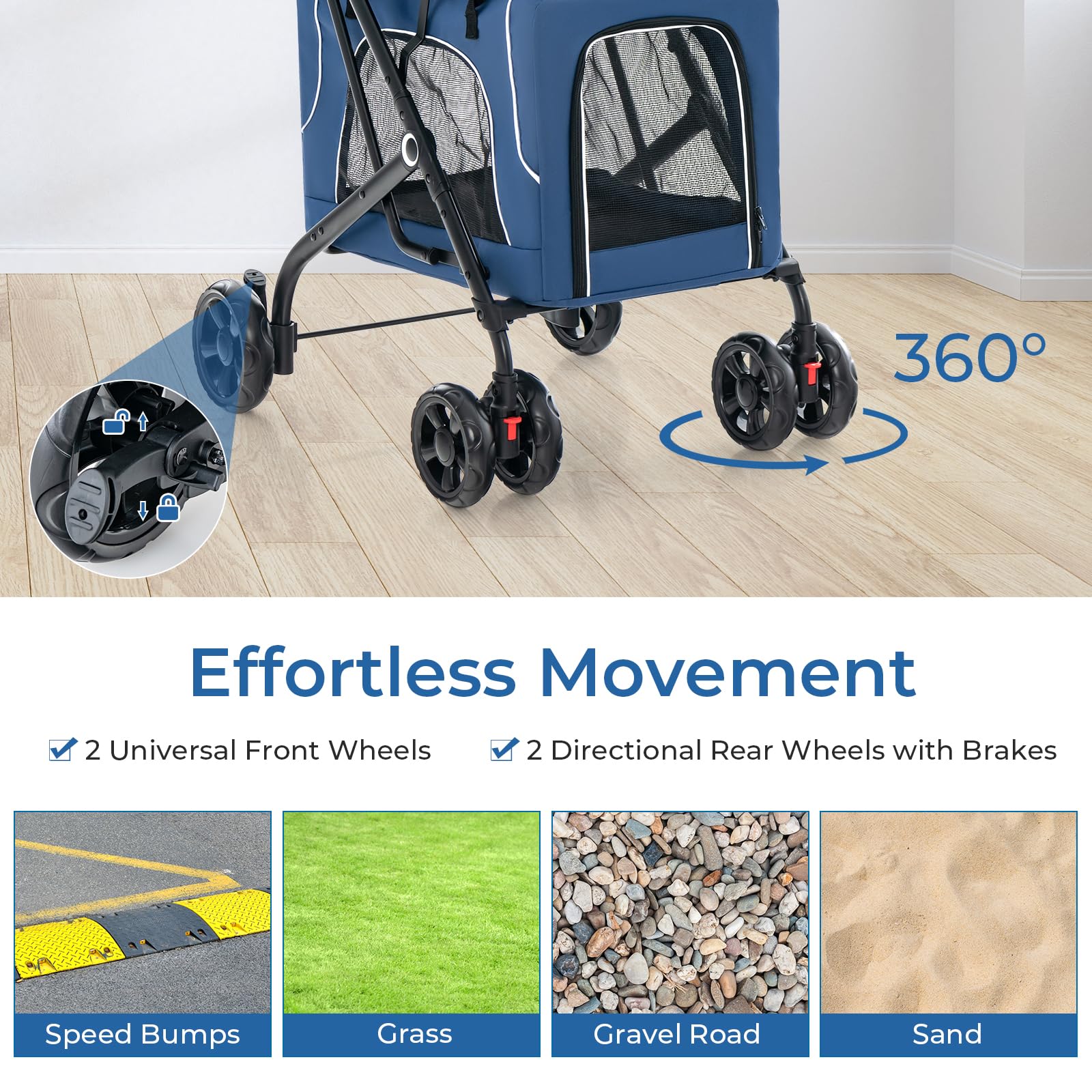 Giantex Double Dog Stroller - Pet Stroller for 2 Dogs