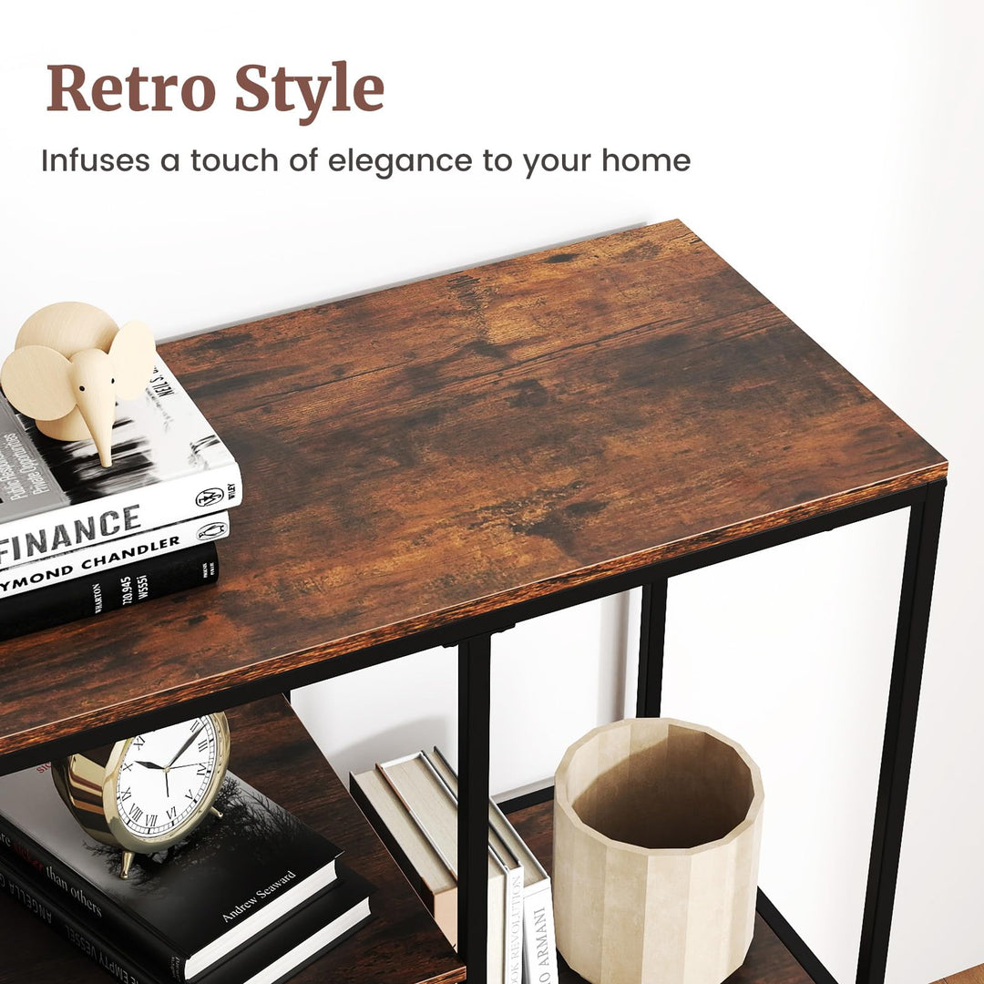 Giantex 40 Inch Console Sofa Table with Open Storage Shelves and Removable Drawer