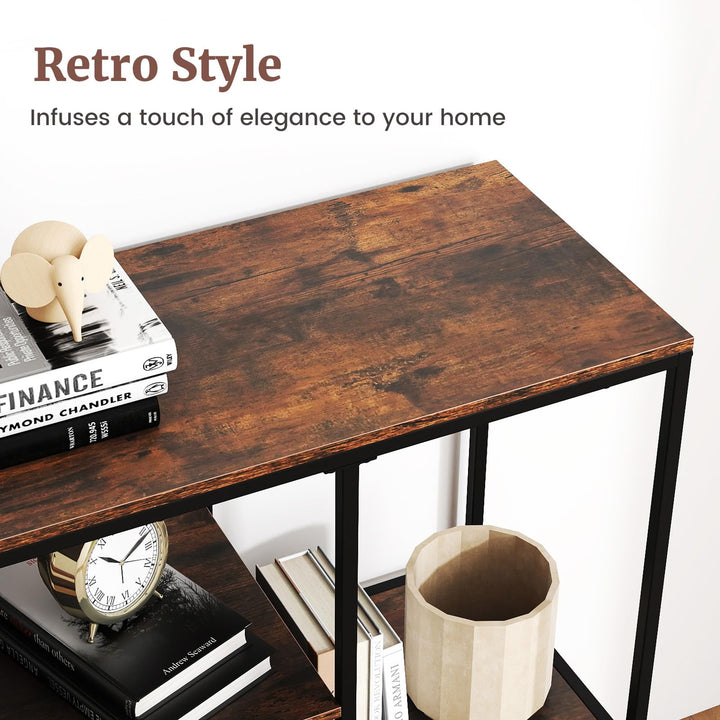 Giantex 40 Inch Console Sofa Table with Open Storage Shelves and Removable Drawer