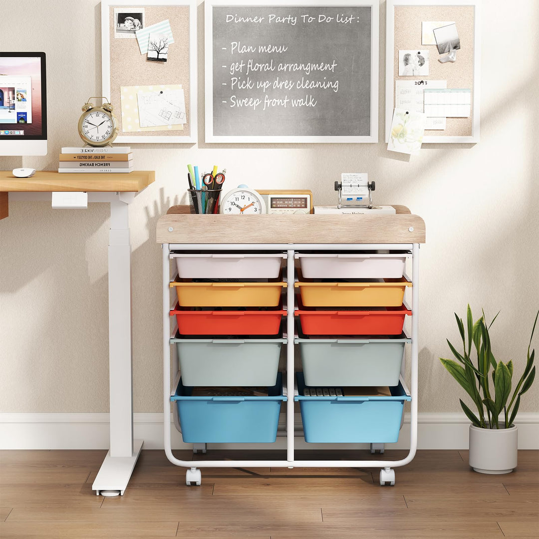 Giantex Rolling Storage Cart with 10 Drawers, Utility Cart