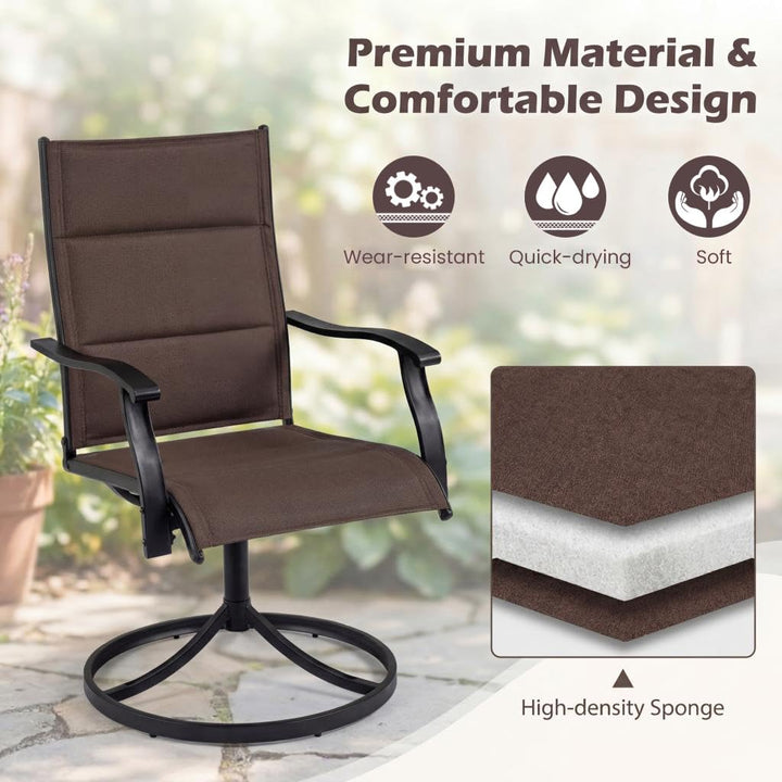Giantex Outdoor Dining Chairs w/Padded Seat &amp; High Back