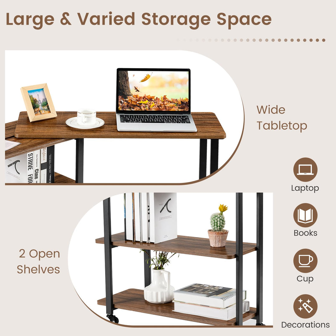 Giantex 360° Free Rotating Sofa Side Table