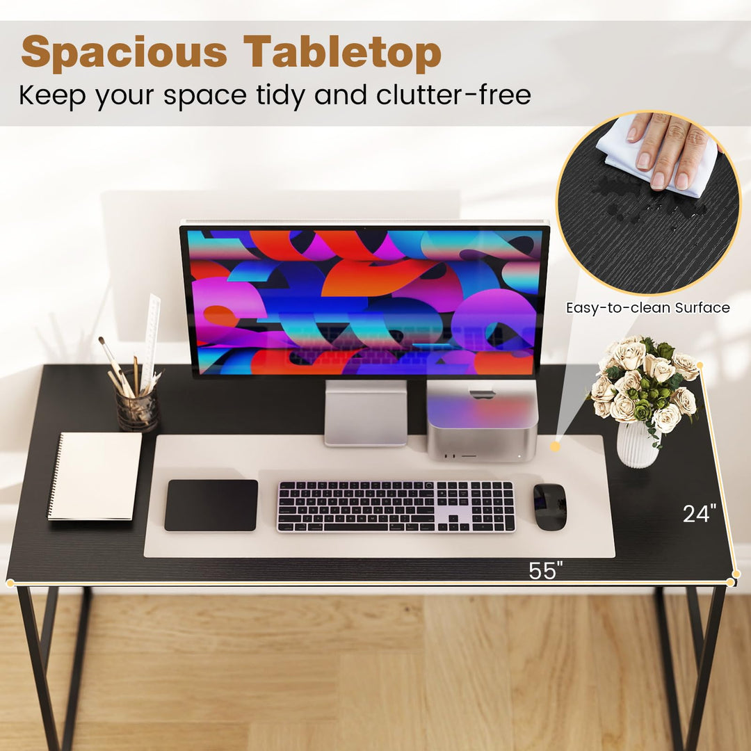 Giantex 55 Inch Computer Desk with Charging Station