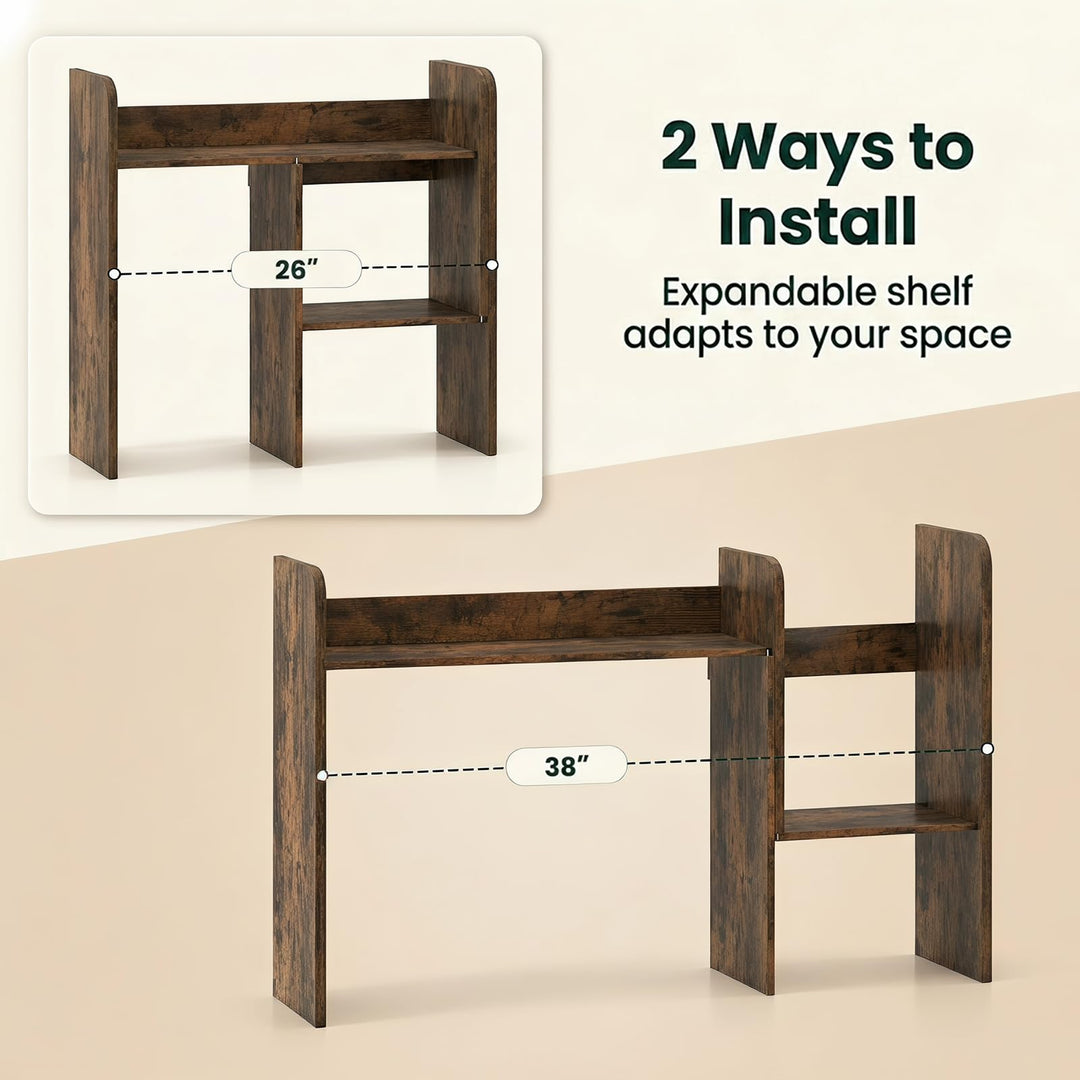 GIANTEX Extendable Desktop Bookshelf for College Dorm Hom