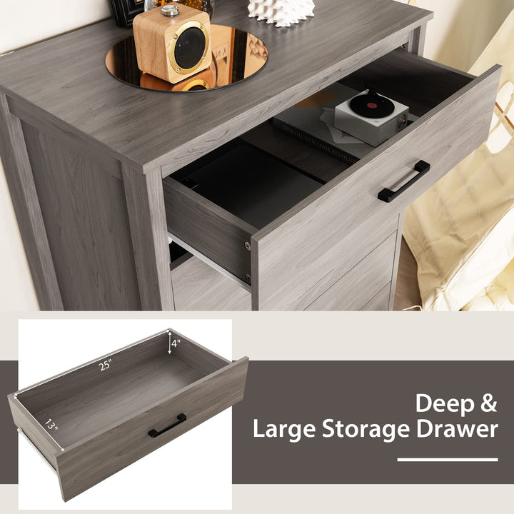 Giantex 5-Drawer Chest Dresser for Bedroom - 41.5" Multipurpose Storage Clothes Organizer