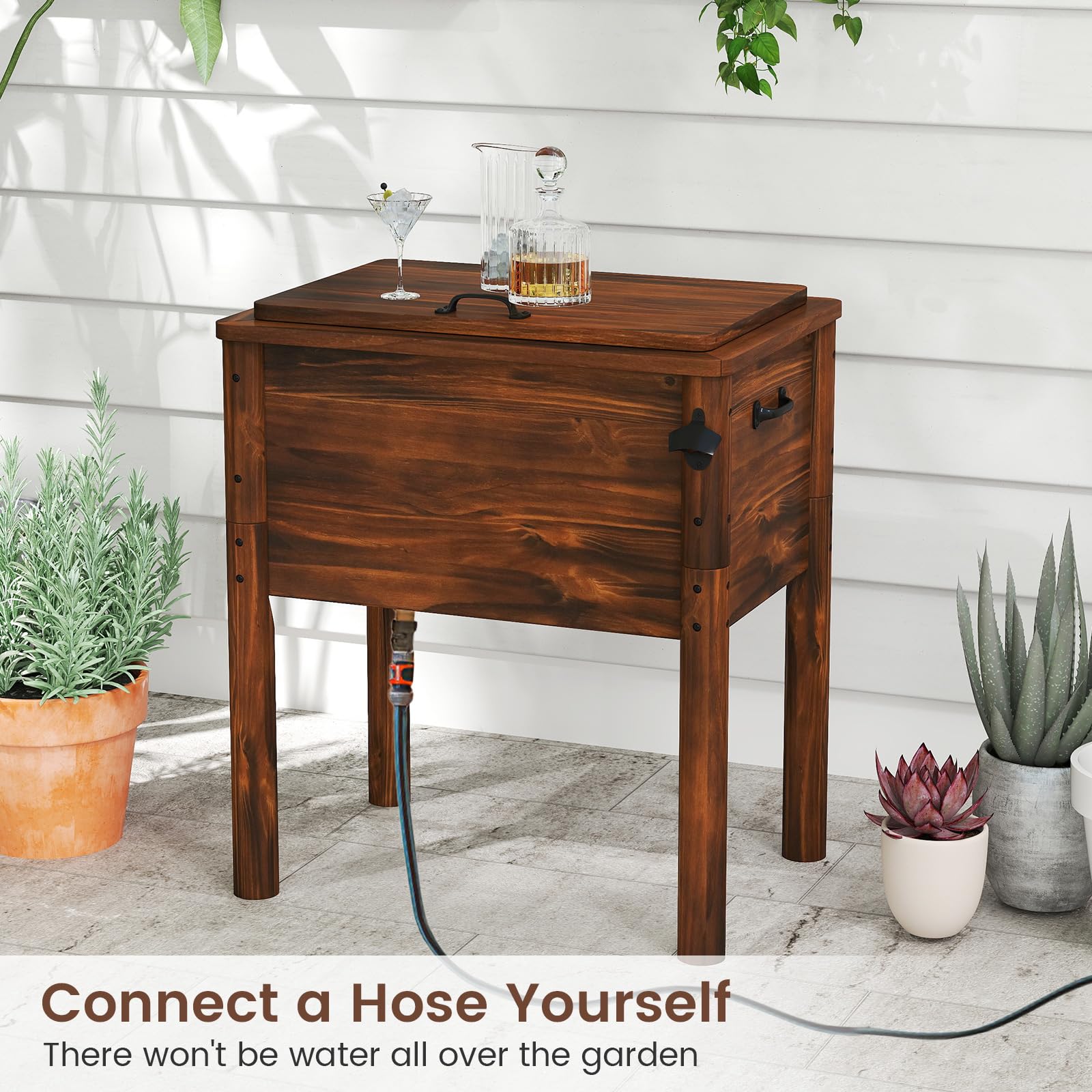 Giantex Wooden Patio Cooler
