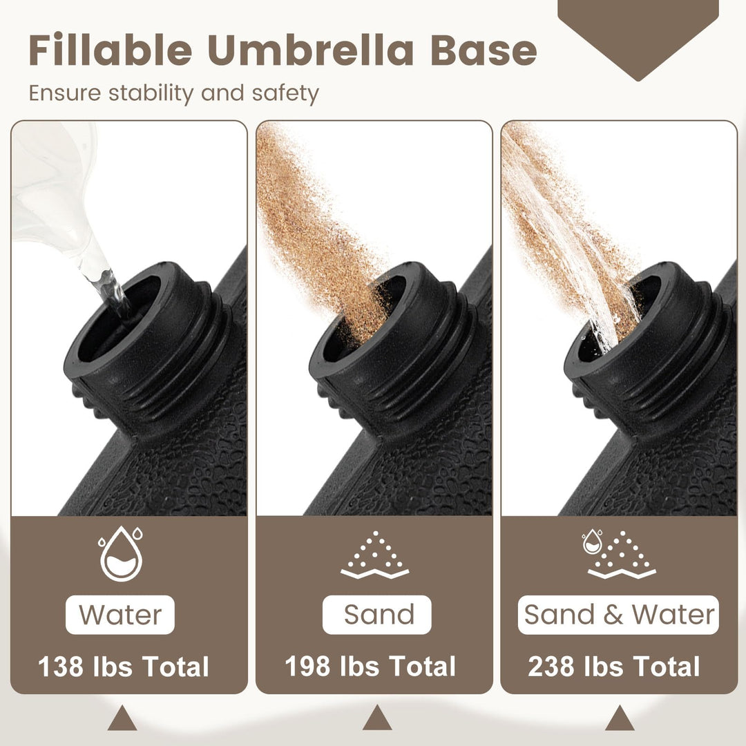 Giantex 4-Piece Fillable Offset Umbrella Base | 238 lbs Heavy Duty HDPE Cantilever Patio Umbrella Stand