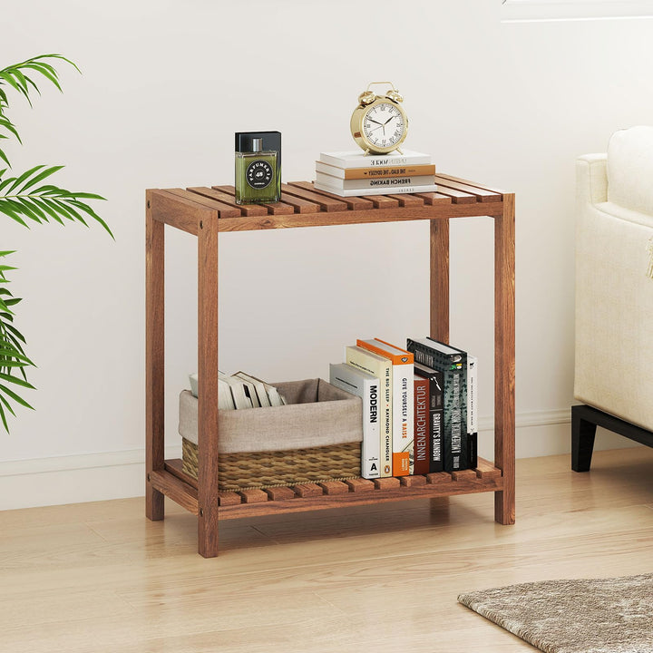 Giantex 2 Tier Wooden End Table for Living Room Bedroom